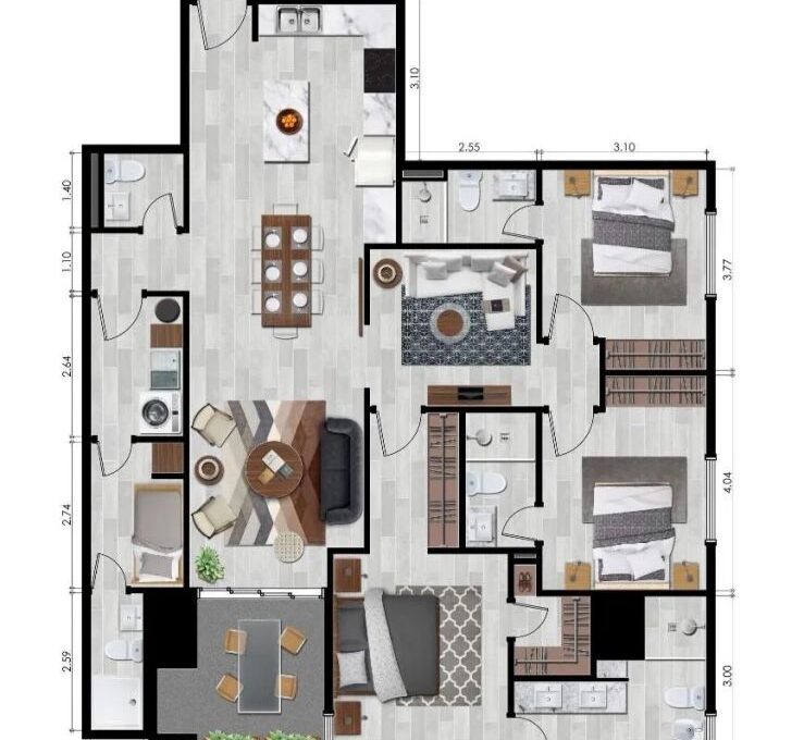 Distribución del apartamento